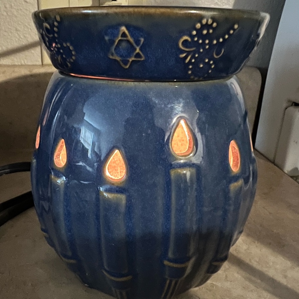Blue Ceramic Candle Holder - Picture 1 of 6